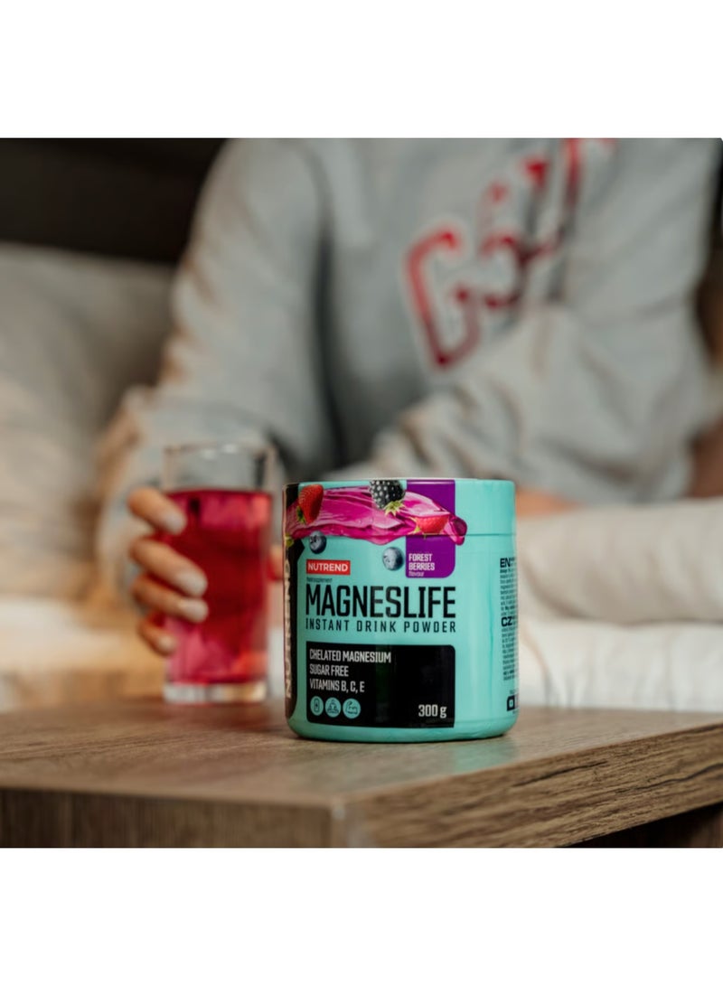 نوتريند مسحوق مشروب ماغنيسلايف الفوري بنكهة توت الغابة 300 غرام | مغنيسيوم مخلّب | خالي من السكر - Image 2